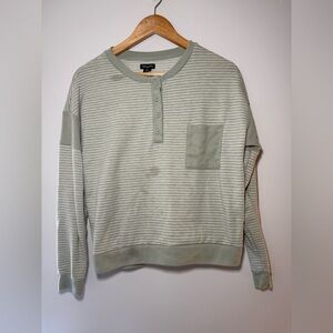 Splendid Men's Crewneck Sweater - Light Green Stripes